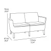 KETER Salemo dvosedežna sofa, rjava