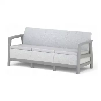 Vrtna trosedežna zofa KETER Scandi Linea 3 Seater Sofa, svetlo siva/temno jekleno siva