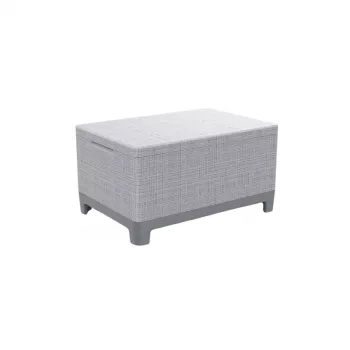 KETER vrtna miza/shranjevalna škatla Scandi Storage Table svetlo siva/temno jeklena siva