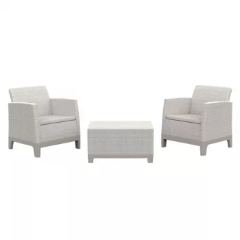 Vrtni set pohištva KETER Scandi Forma Balcony Set, kremenčevo siva/svetlo bež