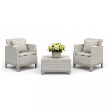 Vrtni set pohištva KETER Scandi Forma Balcony Set, kremenčevo siva/svetlo bež