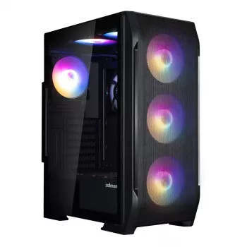 Zalman N7 PLUS V2 ATX midi-tower ohišje PC, 7 x 120mm ARGB ventilatorjev, kaljeno steklo, črno
