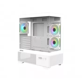 Zalman CHRONIX V2 White ATX Mid Tower ohišje za računalnik s 3 x 120mm ARGB ventilatorji, stranska plošča iz kaljenega stekla