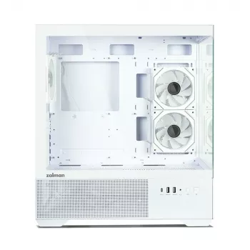 Zalman CHRONIX V2 White ATX Mid Tower ohišje za računalnik s 3 x 120mm ARGB ventilatorji, stranska plošča iz kaljenega stekla