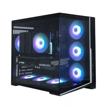 Zalman D40, ATX midi-tower ohišje PC, 7 x 120mm ARGB ventilatorjev, črno