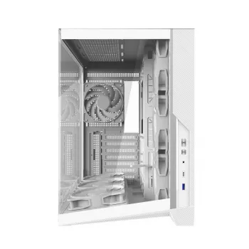 Zalman D40 White ATX Mid-Tower ohišje s 7 ARGB ventilatorji in kaljenim steklom