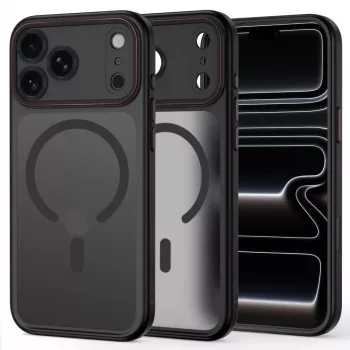 TECH-PROTECT MAGCAM MAGSAFE IPHONE 17 PRO MAX / 18 PRO MAX MATT ČRNA/RDEČA