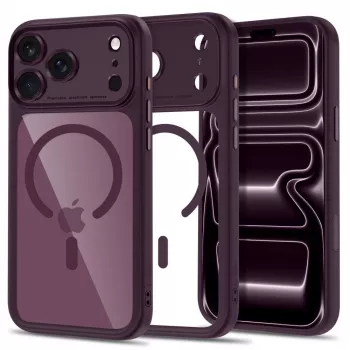 TECH-PROTECT MAGPEAK MAGSAFE CC IPHONE 17 PRO / 18 PRO DARK CHERRY/CLEAR