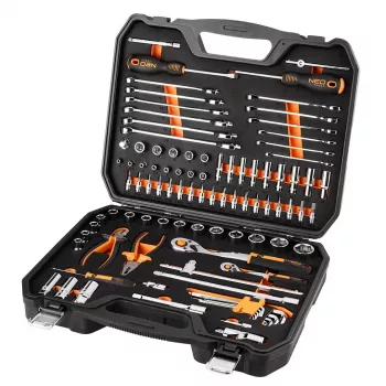NEO TOOLS set nasadnih ključev 1/2, 1/4, 95 kosov, CrV, EVA pena