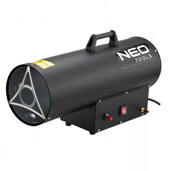 NEO TOOLS 90-085-01 plinska grelna naprava 50 kW s termostatom, IPX4, LPG, 1000 m³/h pretok zraka, vključno z regulatorjem in cevjo