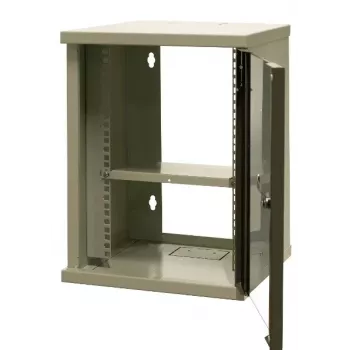 EMITER EM/SOHO-9U 10-palčna 9U stenska omara s steklenimi vrati, 325×330×445 mm, črna