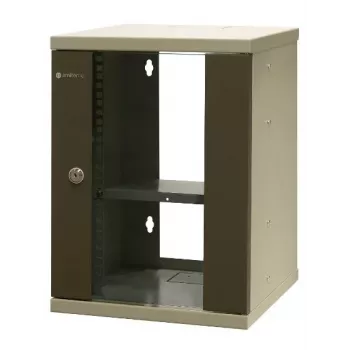 EMITER EM/SOHO-9U 10-palčna 9U stenska omara s steklenimi vrati, 325×330×445 mm, črna