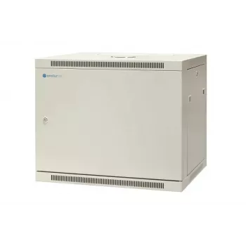 EMITER EM/AP6409-B 19-palčna 9U stenska omara, 600x450x500 mm, zaklepna jeklena vrata, črna