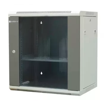 EMITER EM/AP6412 12U stenska omara 600x450x635mm steklena sprednja stran črna