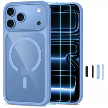 TECH-PROTECT MAGONE MAGSAFE CC + GLAS 2ER-PACK IPHONE 17 PRO / 18 PRO HELLBLAU/KLAR