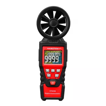 HABOTEST HT625B digitalni anemometer z USB, merilnik hitrosti vetra/temperature/prostornine zraka, osvetljen LCD, zunanji senzor z lopaticami