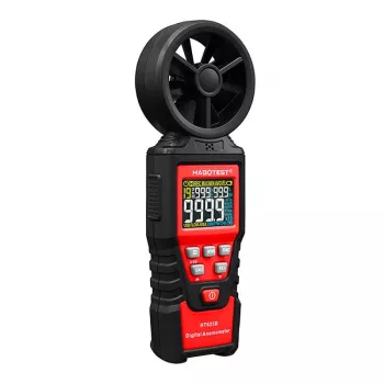 HABOTEST HT625B digitalni anemometer z USB, merilnik hitrosti vetra/temperature/prostornine zraka, osvetljen LCD, zunanji senzor z lopaticami