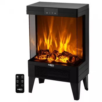 NEO TOOLS 90-159 električni kamin 2000W s 3D LED učinkom plamena, črn