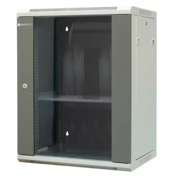 EMITERNET EM/AP6415 15U stenska omara s kaljenimi steklenimi vrati, 600x450x770 mm, črna