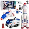 LEAN TOYS velik vesoljski komplet: postaja, raketa, shuttle, raziskovalno vozilo, astronavti