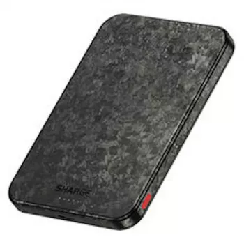 SHARGE CarbonMag 5K prenosni polnilnik, 15W Qi, 20W USB-C – 5000mAh, črn