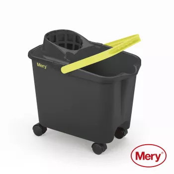 Vedro MERY 14L s potisnimi kolesi, sivo
