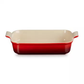 Pravokotna pekača LE CREUSET Heritage, lončevina, 32x24cm / 4L, rdeča