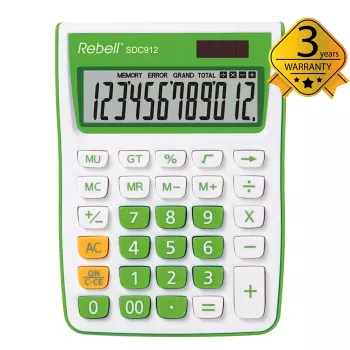 REBELL RE-SDC912GR BX namizni kalkulator 12-mestni z dvojnim napajanjem siv