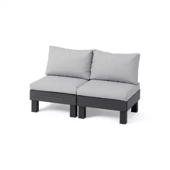 KETER vrtna sofa dvosedežna Elements 2-sedežna siva/svetlo siva