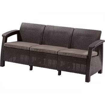 KETER vrtna zofa Corfu Love Seat Max rjava trisедежна