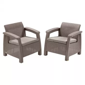 KETER vrtna stola Corfu Duo Set bež