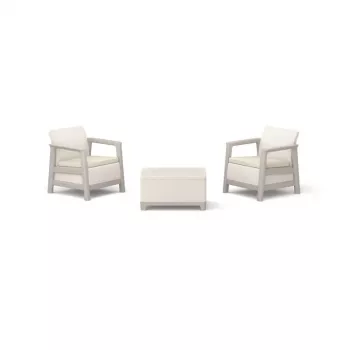 KETER vrtni set pohištva Scandi Linea Balkon Set prodnato siva/svetlo bež