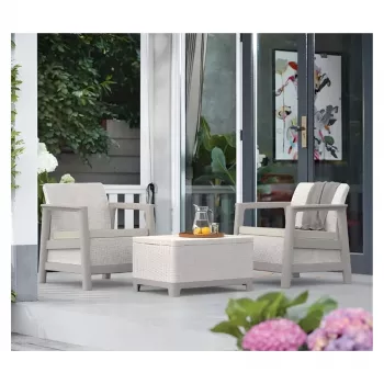 KETER vrtni set pohištva Scandi Linea Balkon Set prodnato siva/svetlo bež