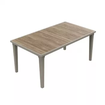 KETER vrtna miza Deco Futura videz jesenovega lesa/bež