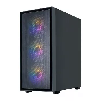 Zalman S6 ATX Mid Tower ohišje za PC, 3 x 140mm + 1 x 120mm fiksni RGB ventilatorji, kaljeno steklo, črno