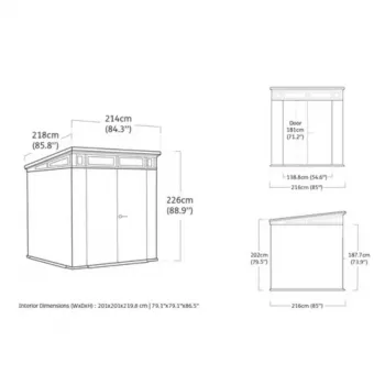 KETER vrtna hiška Deco Pent 7x7 v odtenku jesena