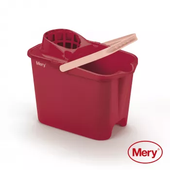 Vedro MERY 14L s potisnim gumbom, rdeče