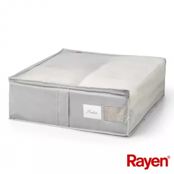 RAYEN Premium siva škatla za odeje 65x55x20cm