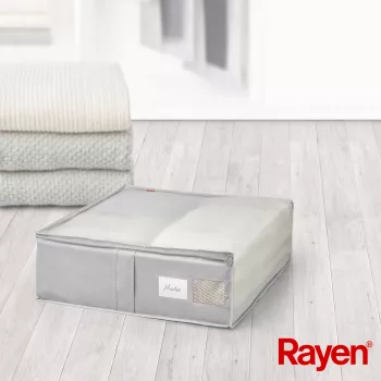 RAYEN Premium siva škatla za odeje 65x55x20cm