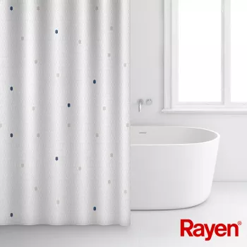 RAYEN zavesa za prho 180x200cm bela, poliester