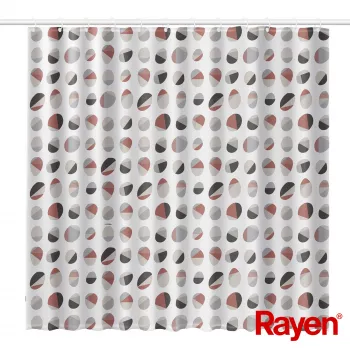 RAYEN zavesa za prho 180x200cm bela/rebrasta, PEVA