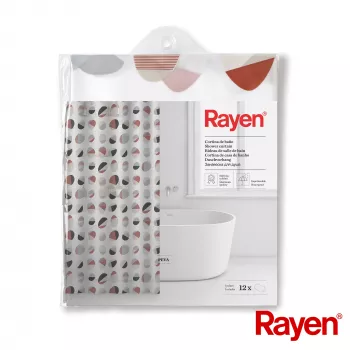 RAYEN zavesa za prho 180x200cm bela/rebrasta, PEVA