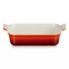 Pravokotna pekača LE CREUSET Heritage, lončevina, 26x19cm / 2,4L, rdeča