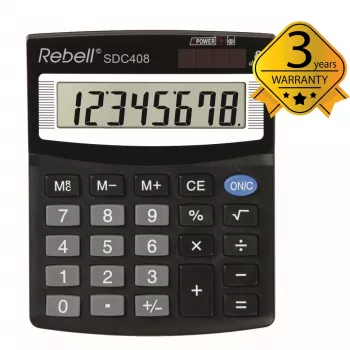 Rebell SDC408 namizni kalkulator, 8-mestni, črn