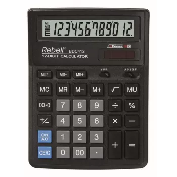 REBELL RE-BDC412 BX namizni kalkulator 12-mestni dvojno napajanje črn