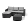 Vrtna kotna sedežna garnitura in miza KETER California Chaise Lounge siva