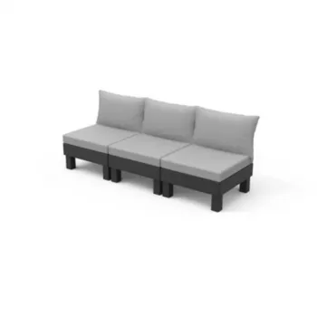 KETER vrtna sofa trisedežna Elements 3-sedežna siva/svetlo siva