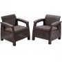 KETER vrtna stola Corfu duo set rjava