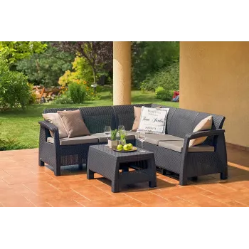 Vrtni set KETER Corfu Relax Set rjav