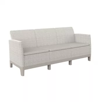 Vrtna dvosedežna sofa KETER Scandi Form 3-sedežna sofa kremenasto siva/svetlo bež